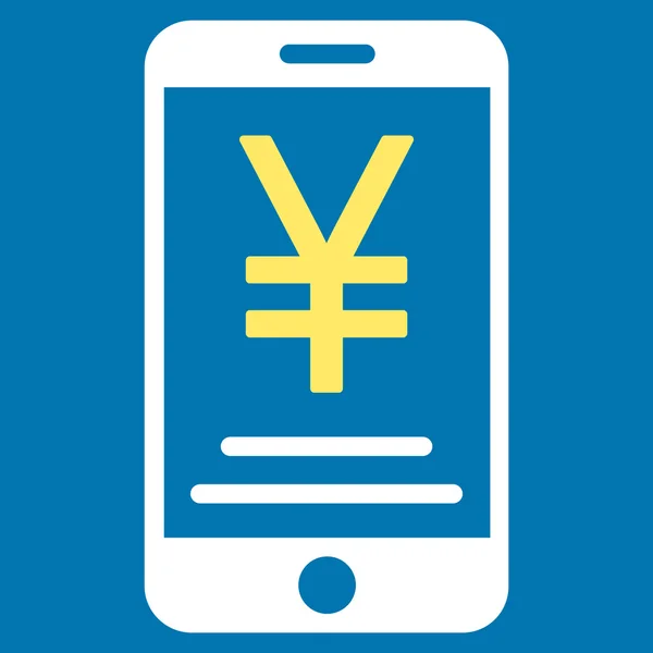 Yen mobil betalning Flat ikonen — Stock vektor