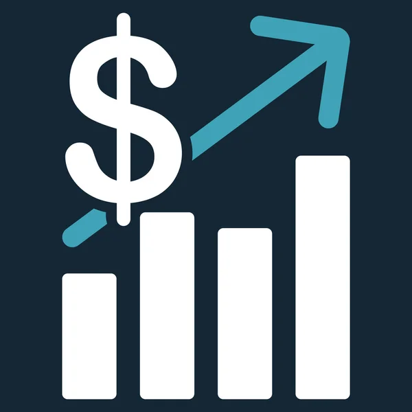 Wzrost sprzedaży płaskich ikona — Wektor stockowy