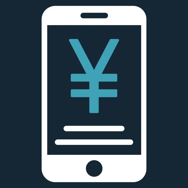 Yen mobil betalning Flat ikonen — Stock vektor