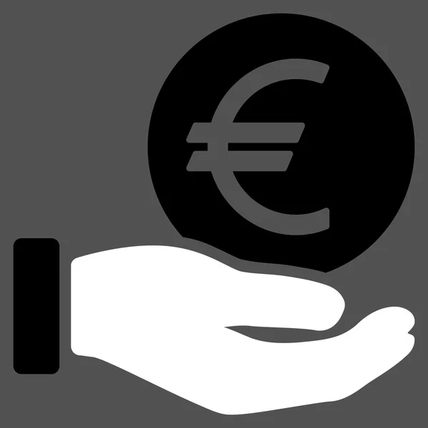 Monnaie Euro Paiement Icône plate — Image vectorielle