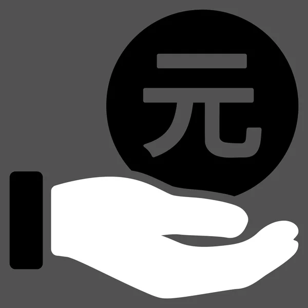 Icône plate de paiement de pièce de yuan de renminbi — Image vectorielle