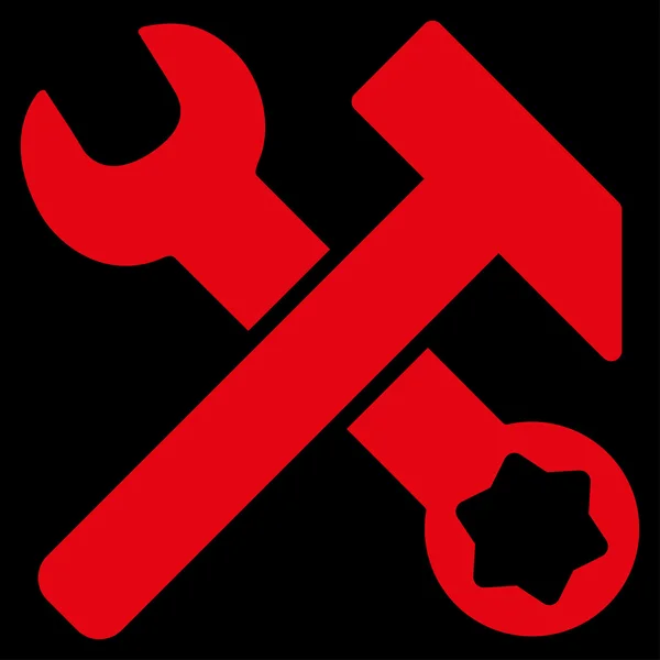 Hamer en de moersleutel pictogram — Stockvector