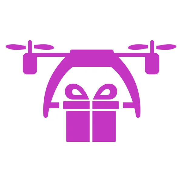 Icono de entrega de Drone regalo — Vector de stock