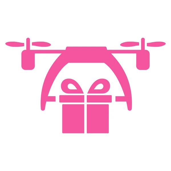 Geschenk Drone levering pictogram — Stockvector