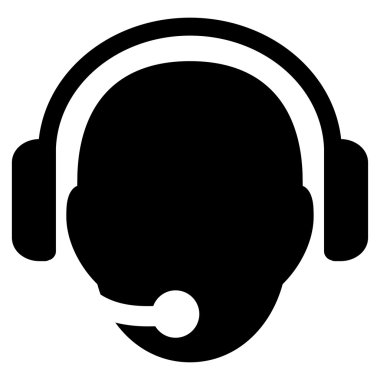 Operatör kafa düz simgesi