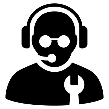 Hizmet operatör düz simgesi