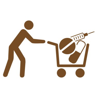 Tıbbi alışveriş düz simgesi