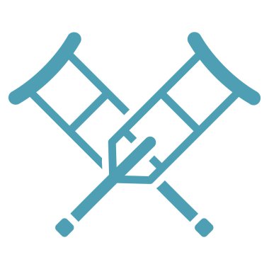 koltuk değneği düz simgesi