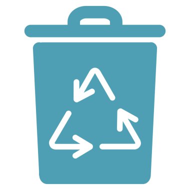 Trash-can düz simgesi