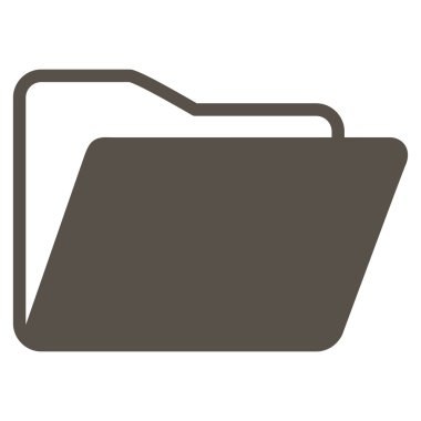 Açık klasör düz simgesi