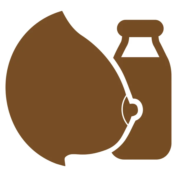 Moeder melk Flat pictogram — Stockfoto