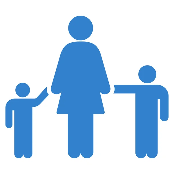 Mother And Children Flat Icon — Stock Photo, Image
