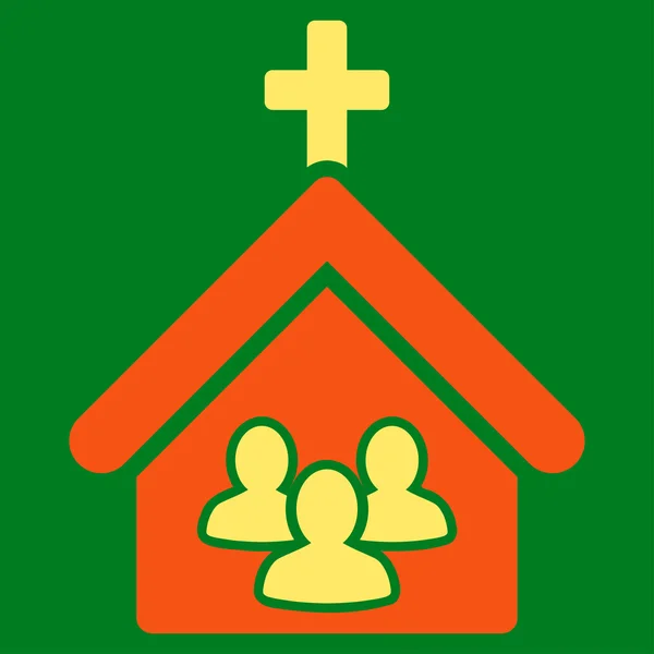 Kerk platte pictogram — Stockfoto