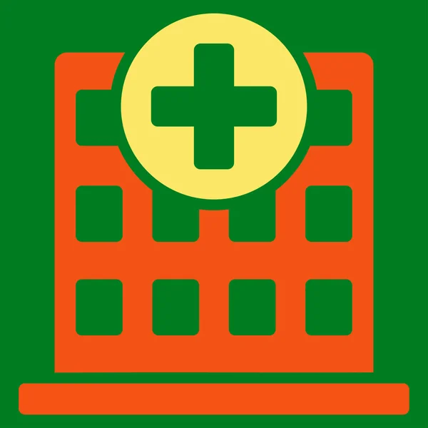 Płaska ikona kliniki — Zdjęcie stockowe