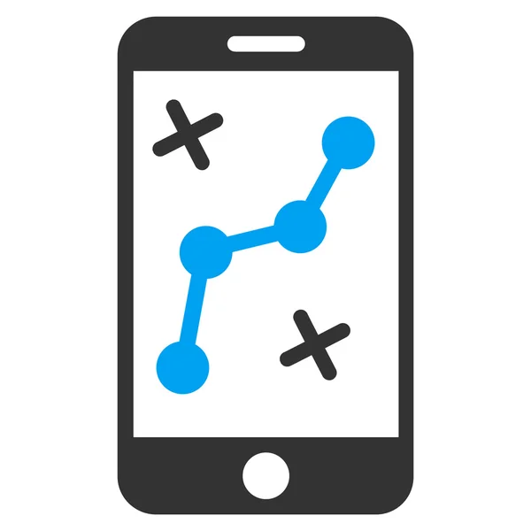 Mobilní trasy mapa ikona — Stockový vektor