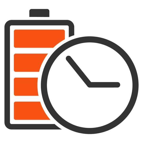 Batterij klokpictogram — Stockvector