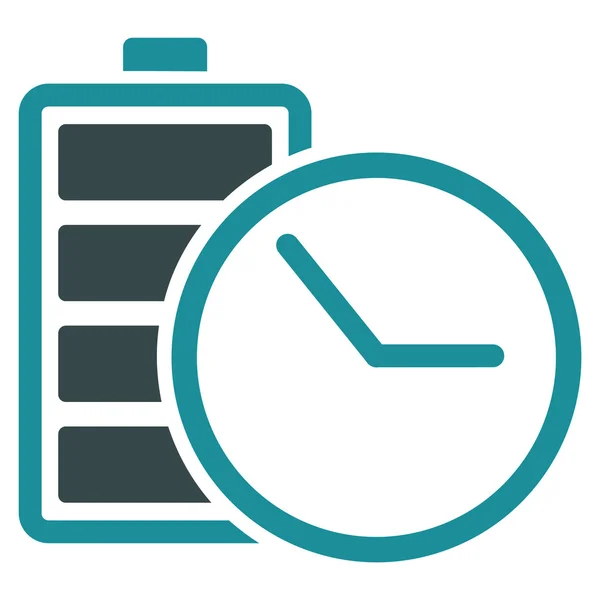 Batterij klokpictogram — Stockvector