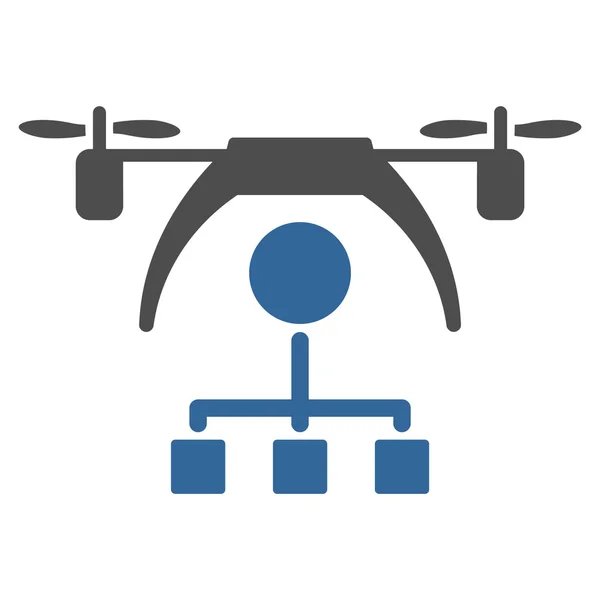 Icône du système de distribution du copter — Image vectorielle