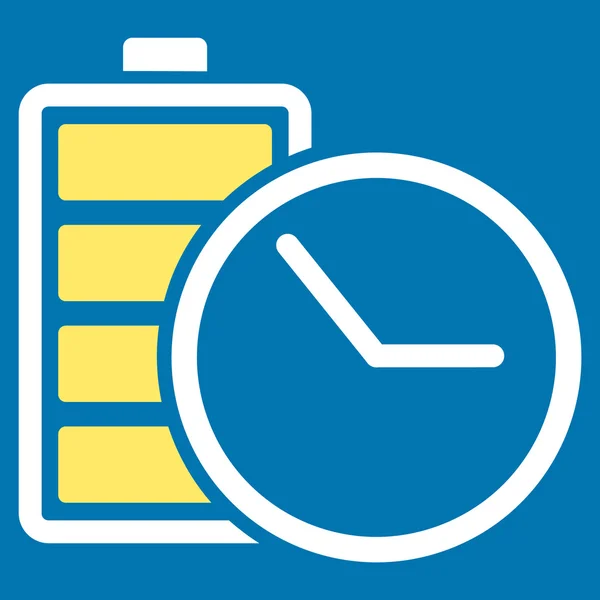 Batterij klokpictogram — Stockvector