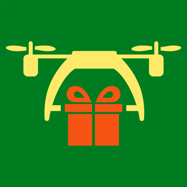 Икона доставки подарков дронами — стоковый вектор