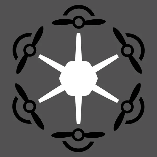 Icono de vuelo Hexacopter — Vector de stock