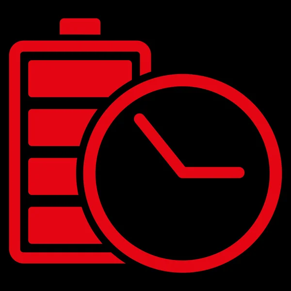 Batterij klokpictogram — Stockvector