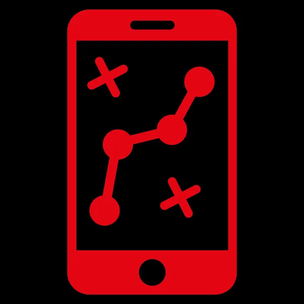 Symbol für mobile Routenkarte — Stockvektor