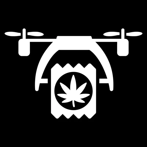 Cannabis Drone Delivery Icon — Stock Vector