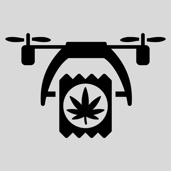 Ícone de entrega drone cannabis — Vetor de Stock