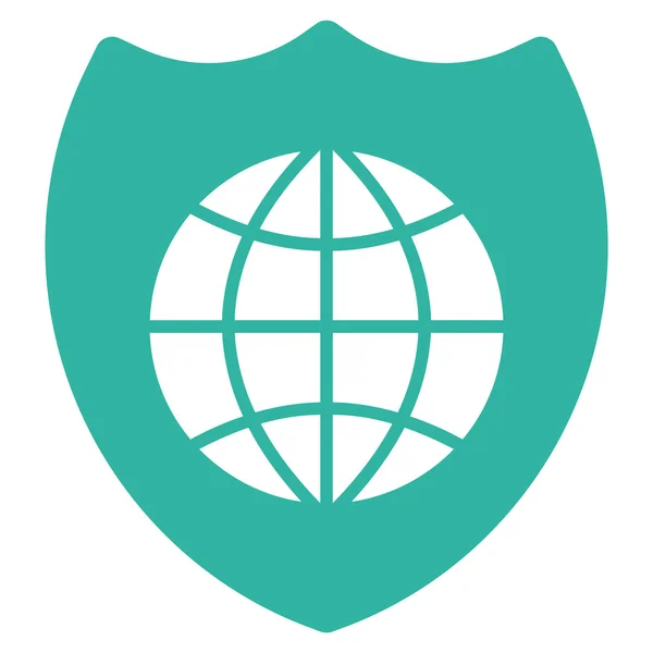 Ícone escudo global — Vetor de Stock