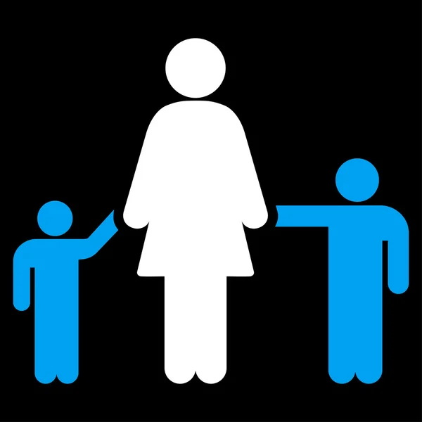Moeder en kinderen pictogram — Stockvector