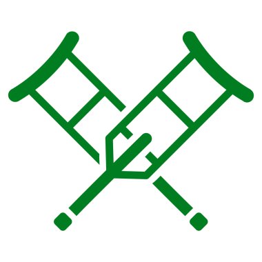 koltuk değneği düz simgesi