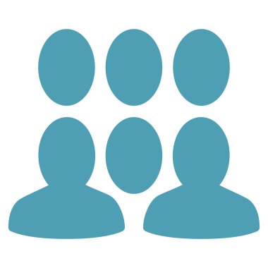 Kalabalık düz simgesi