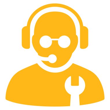 Hizmet operatör düz simgesi