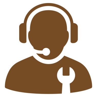 Hizmet operatör düz simgesi