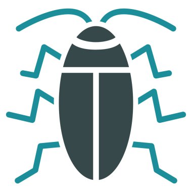 Hamam böceği düz simgesi