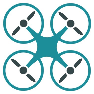 Quadcopter düz simgesi