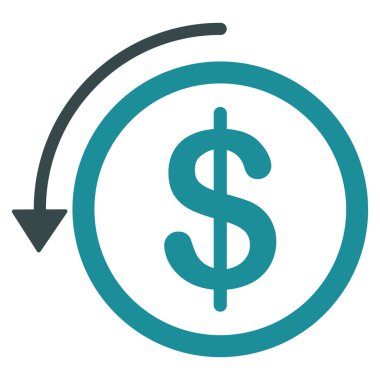 Geri ödeme düz simgesi