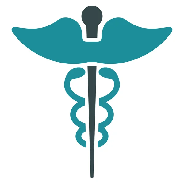 Caduceus Apartamento Icono — Vector de stock