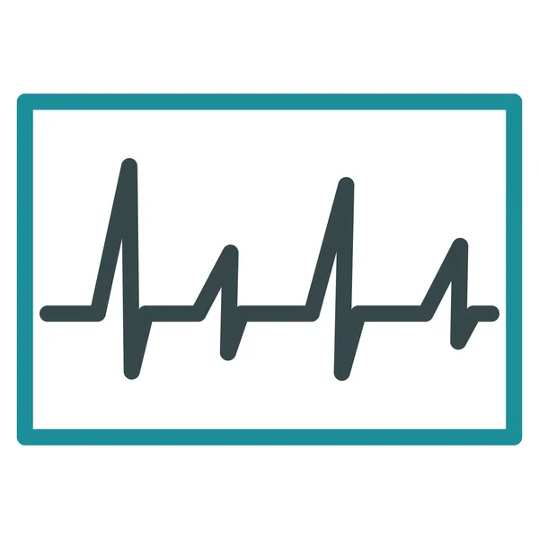 Ícone plano cardiograma —  Vetores de Stock