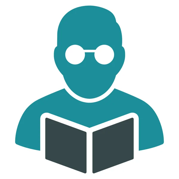 Icono del libro de lectura del estudiante — Vector de stock