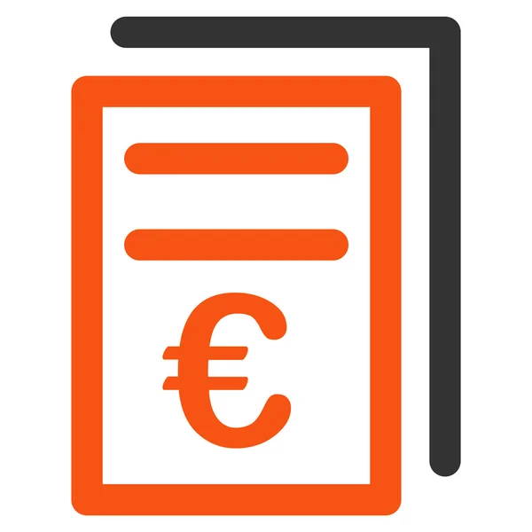 Euro Invoices Icon — Stock Photo, Image