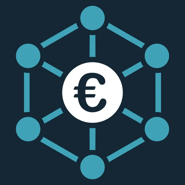 Ikona sítě euro banka — Stock fotografie