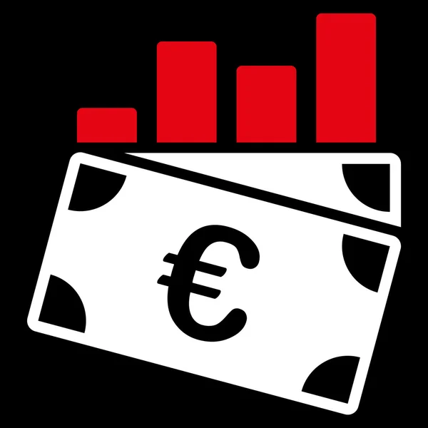 Euro gráfico de ventas icono — Foto de Stock