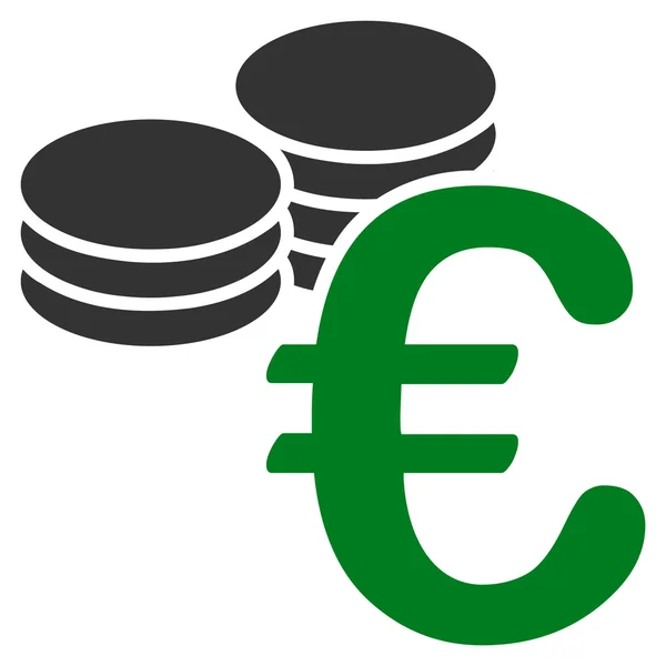 Ícone de moedas de euro — Fotografia de Stock