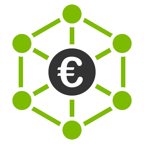 Euro Bank Network Icono —  Fotos de Stock