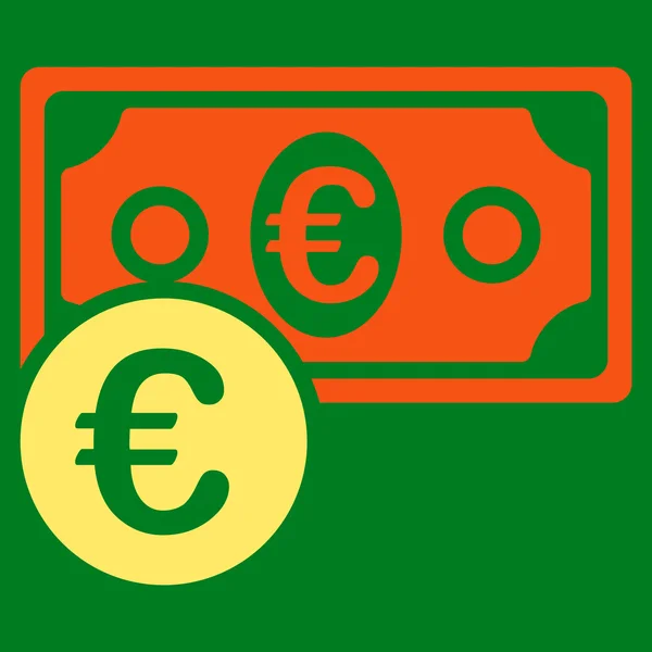 Icono de dinero en efectivo en euros — Foto de Stock