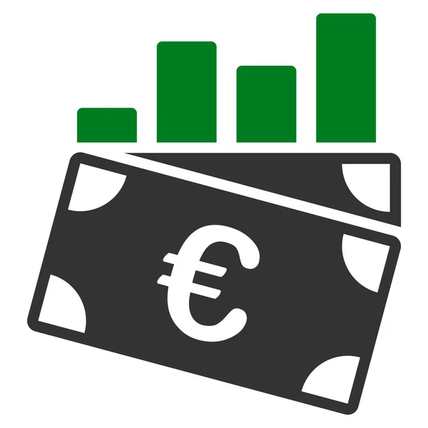 Euro értékesítési diagram ikon — Stock Fotó
