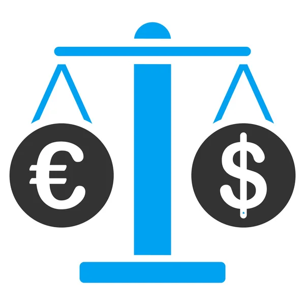 Euro en Dollar schalen pictogram — Stockfoto