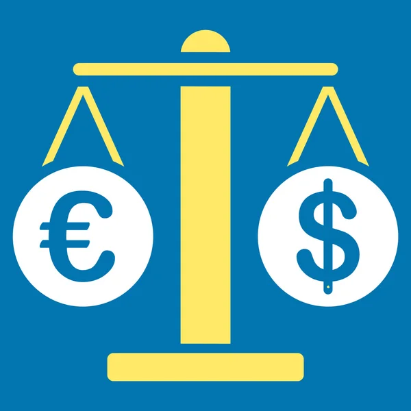 Euron och dollarn skalor ikonen — Stockfoto